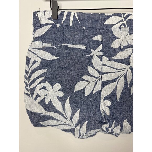 Old Navy Shorts Womens Everyday Short Linen Blend Floral Preppy Blue Size 10 M - Picture 5 of 13